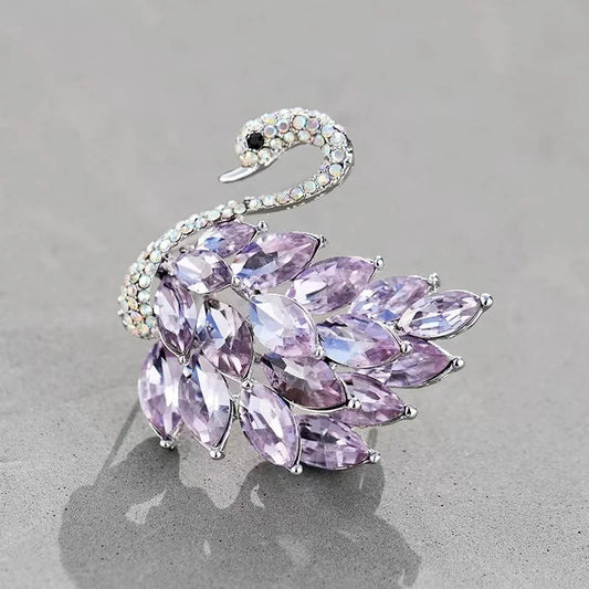 Lavender Swan Brooch