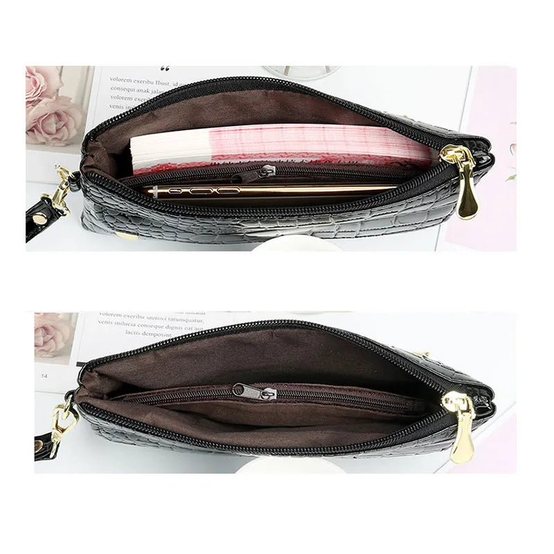 Soft Leather 3 Snap Wallet - Black